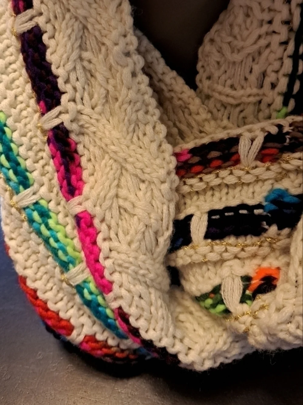 Steve Madden Rainbow Knit Infinity Scarf
